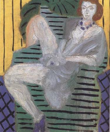 Henri Matisse Woman in an Armchair Blue and Yellow Background (mk35)